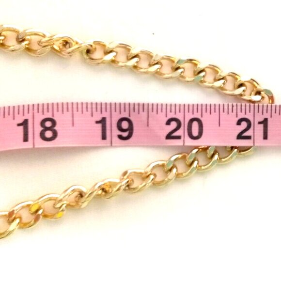 Express Fold-Over Clutch Purse Gold Pink Shoulder Chain Zip Snap Closure - Picture 9 of 16